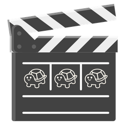 turtle and clapper board