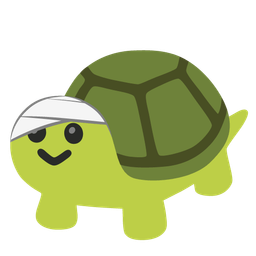 turtle and face with head-bandage