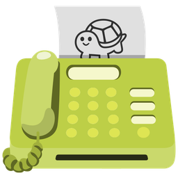 turtle and fax machine