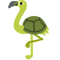 turtle and flamingo