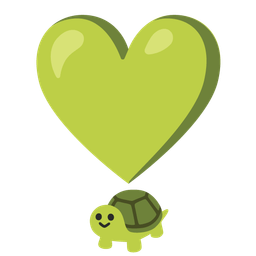 turtle and heart exclamation
