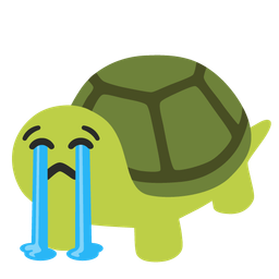 turtle and loudly crying face