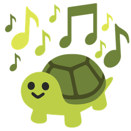 turtle and musical notes
