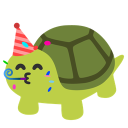 turtle and partying face