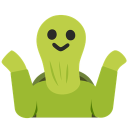 turtle and person shrugging