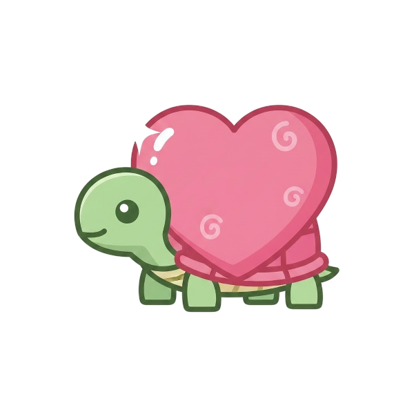 Turtle and Pink heart