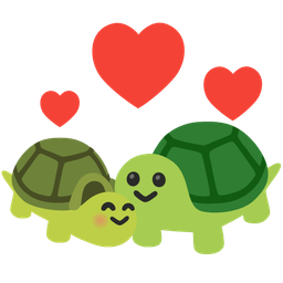 turtle and revolving hearts
