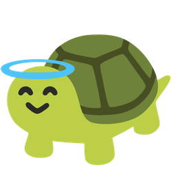 Turtle and Smiling face with halo