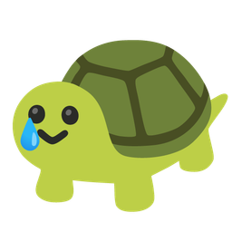 Turtle and Smiling face with tear