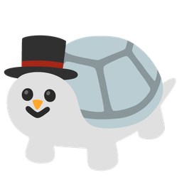 turtle and snowman without snow