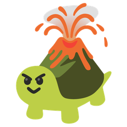 turtle and volcano