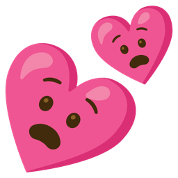 Two hearts and Anguished face