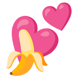 two hearts and banana