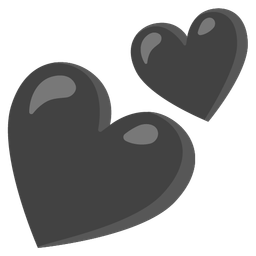 two hearts and black heart