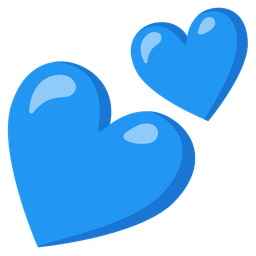 two hearts and blue heart