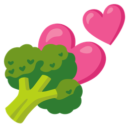 two hearts and broccoli