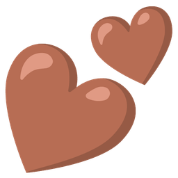 two hearts and brown heart