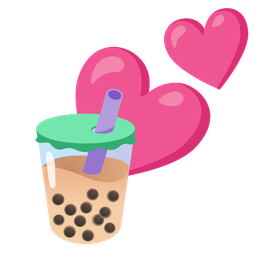 two hearts and bubble tea