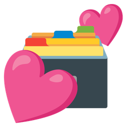 Two hearts and Card file box