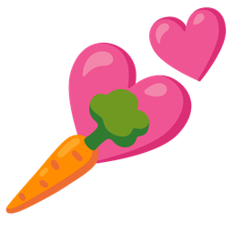 two hearts and carrot