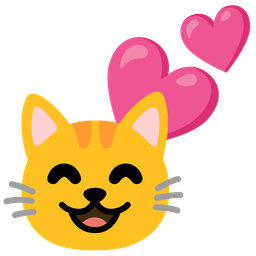 two hearts and cat face