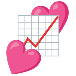 Two hearts and Chart increasing