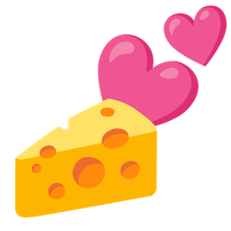 two hearts and cheese wedge
