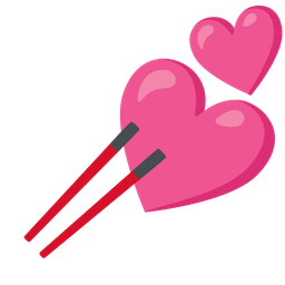 two hearts and chopsticks