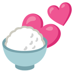 two hearts and cooked rice