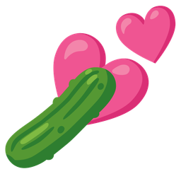 two hearts and cucumber