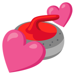 Two hearts and Curling stone