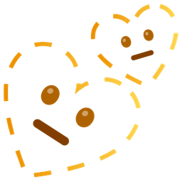 Two hearts and Dotted line face