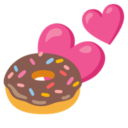 two hearts and doughnut