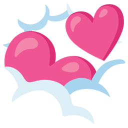 Two hearts and Face in clouds