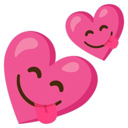 Two hearts and Face savoring food