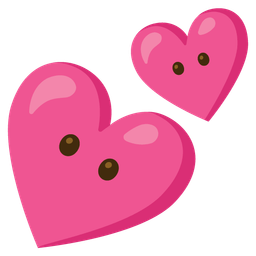 Two hearts and Face without mouth