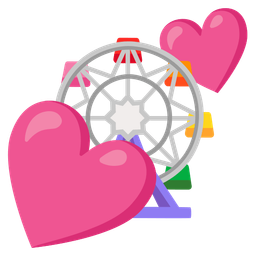 Two hearts and Ferris wheel