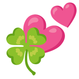 two hearts and four leaf clover