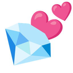 two hearts and gem stone