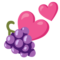 two hearts and grapes
