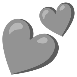 two hearts and grey heart