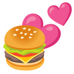 two hearts and hamburger