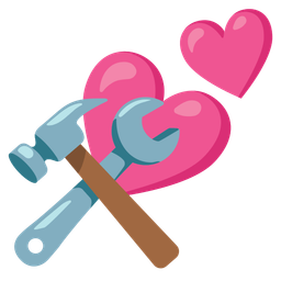 Two hearts and Hammer and wrench