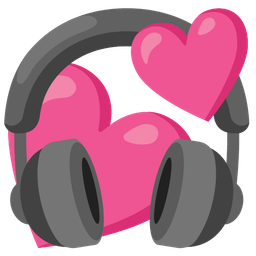 two hearts and headphone