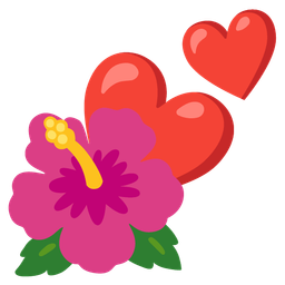two hearts and hibiscus