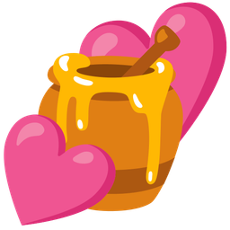 two hearts and honey pot