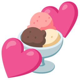 two hearts and ice cream
