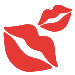 two hearts and kiss mark