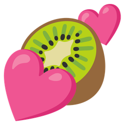 two hearts and kiwi fruit