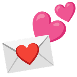 two hearts and love letter